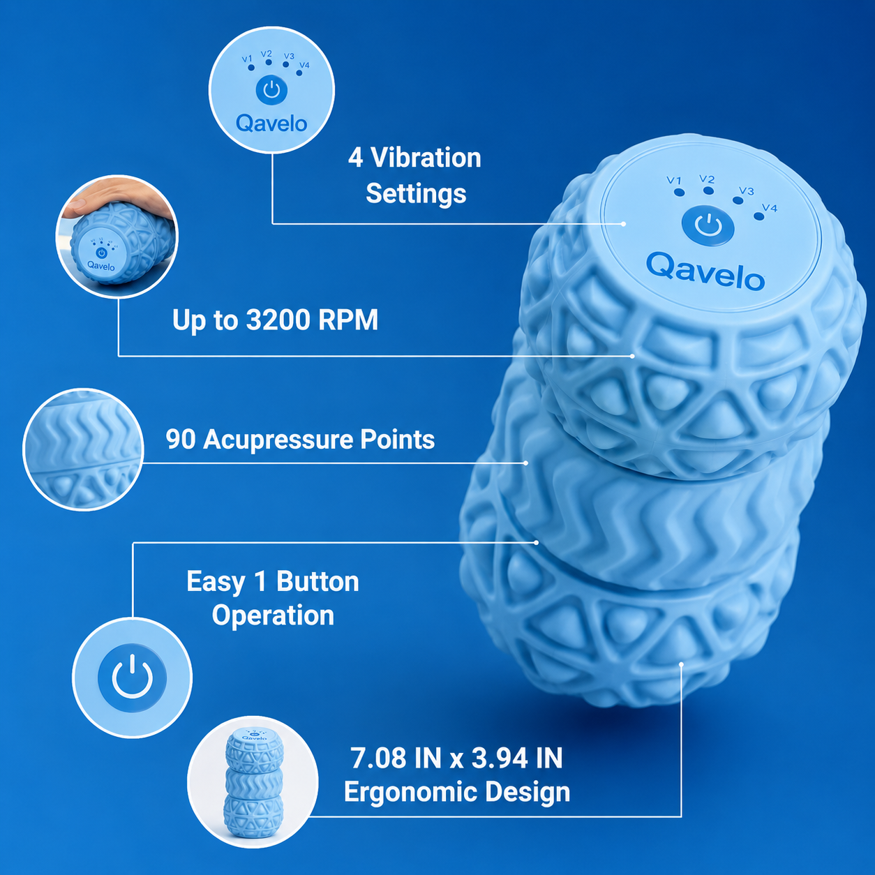 Qavelo Vibrating Massage Roller